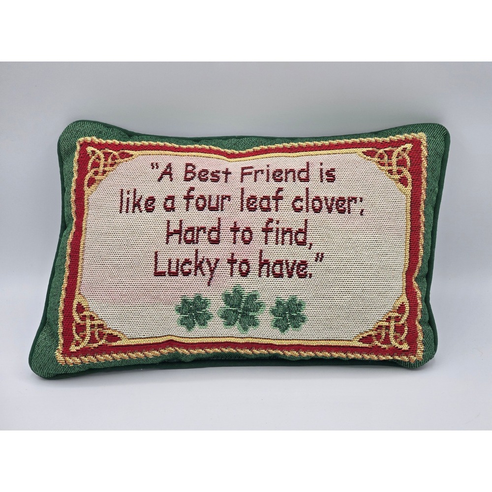 Best Friend Four Leaf Clover 12.5" x 8.5" Tapestry‎ Pillow